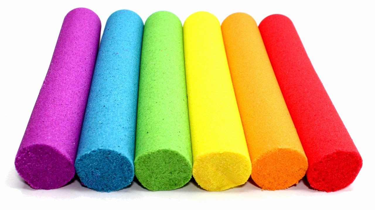 Bâtons de couleur avec le sable cinétique