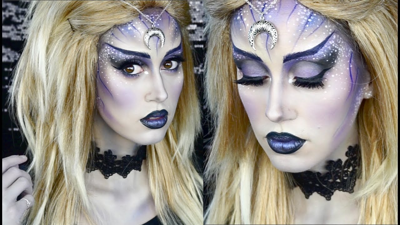Maquillage très moderne d'une sorcière extraterrestre
