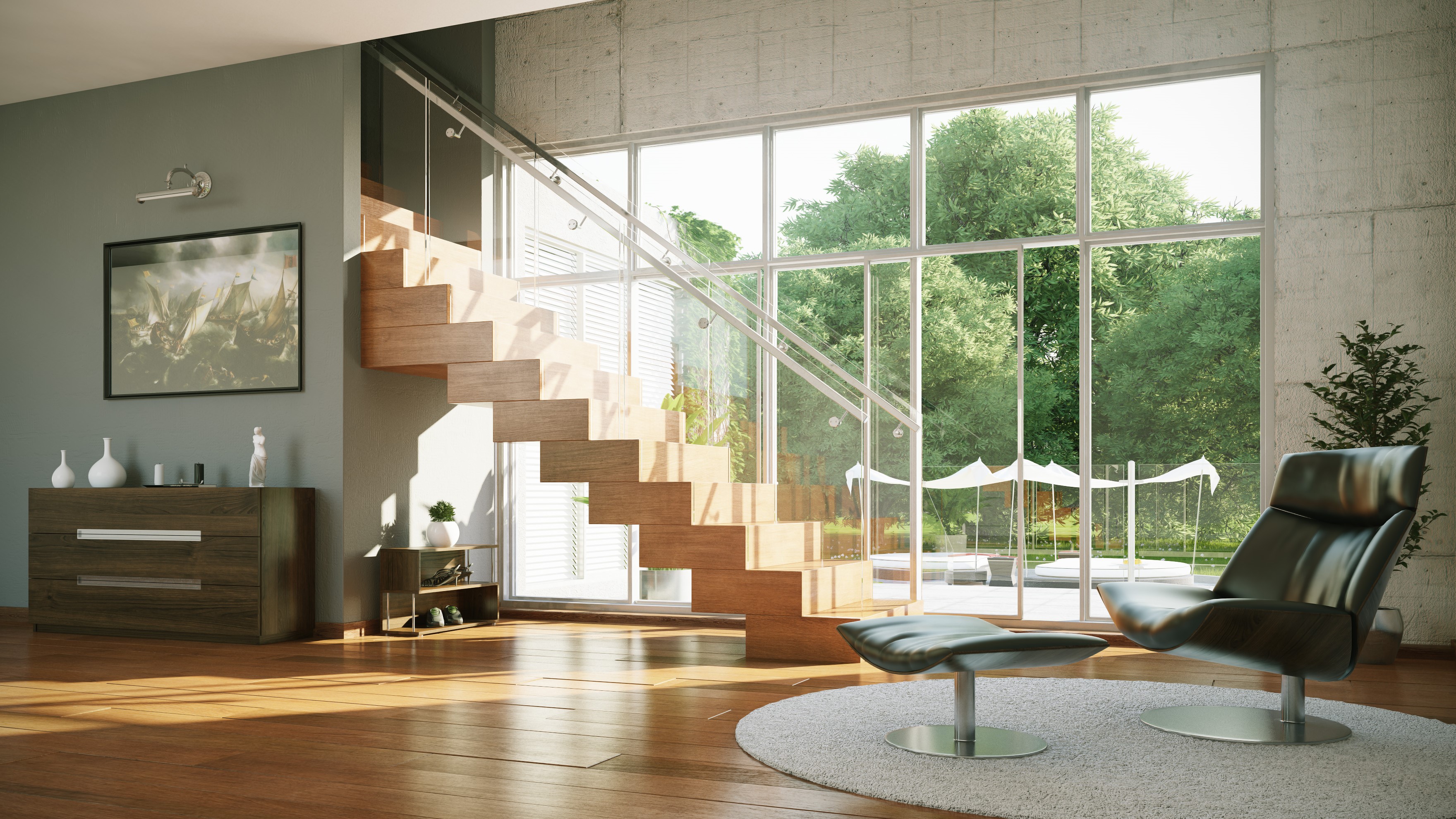 Moderniser un escalier en bois avec un design ouvert.