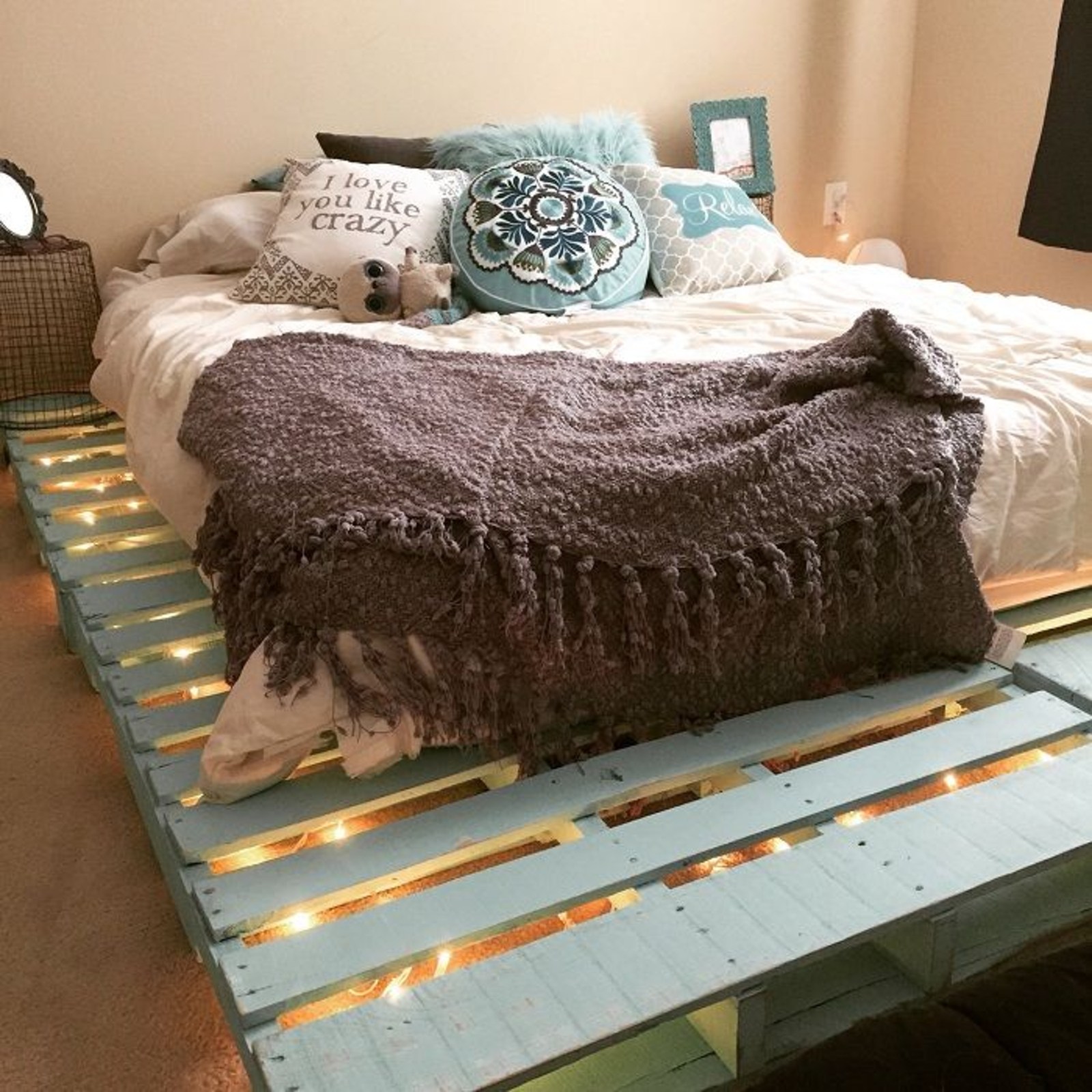Cadre de lit en palette.