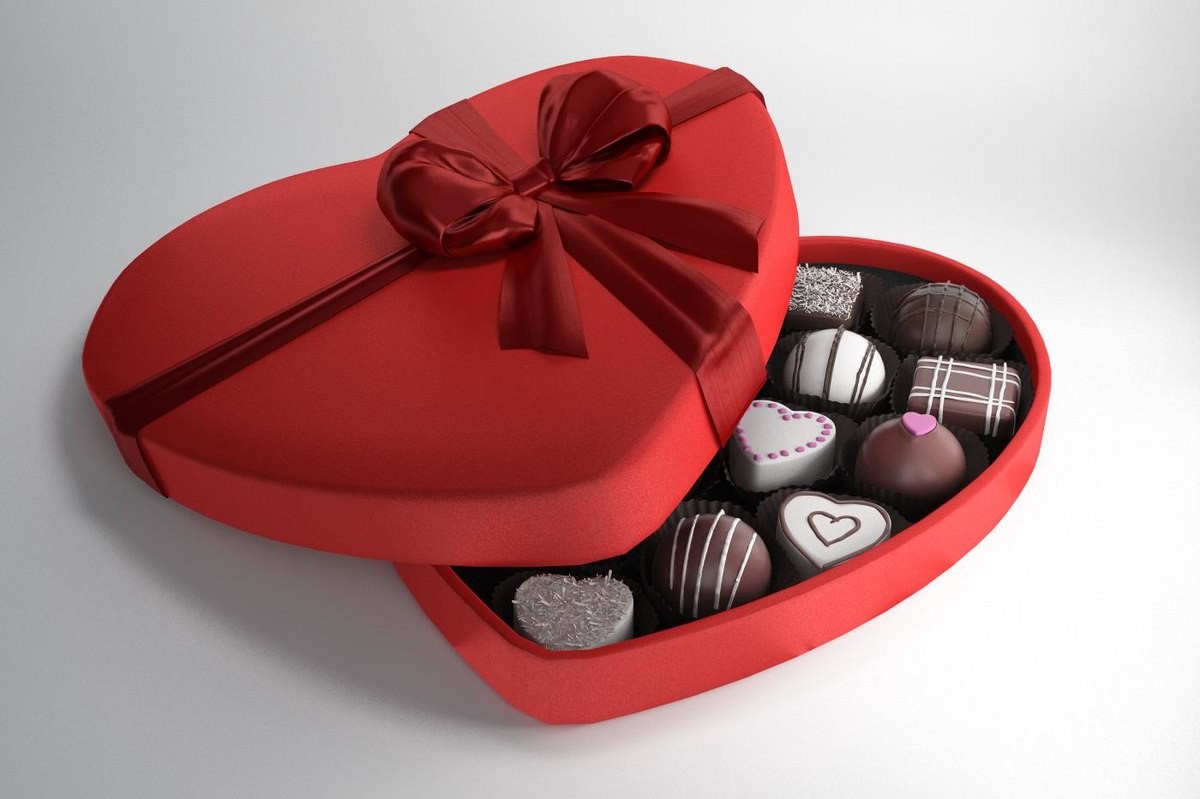 Boîte de chocolat pour la Saint-Valentin.