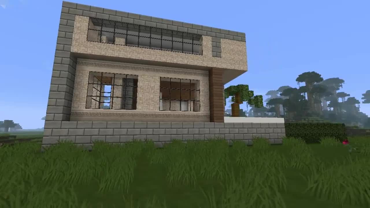 Maison en pierre moderne dans minecraft