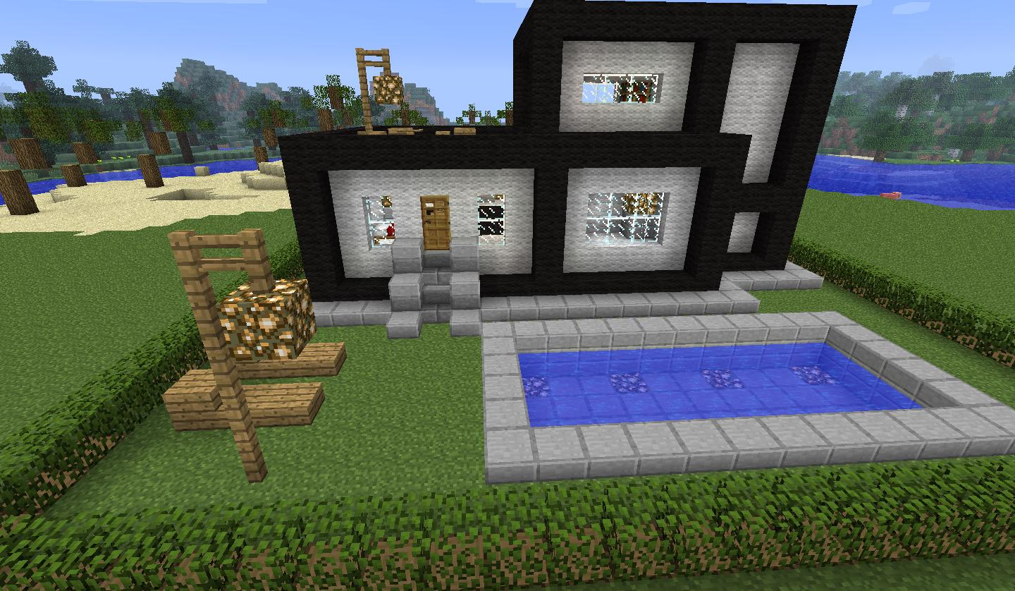 Maison moderne avec une clôture dans Minecraft