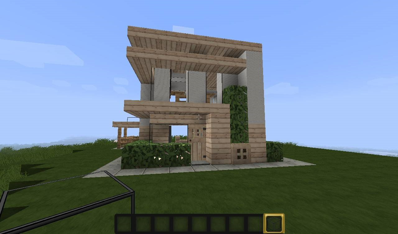 Maison moderne en bois dans minecraft