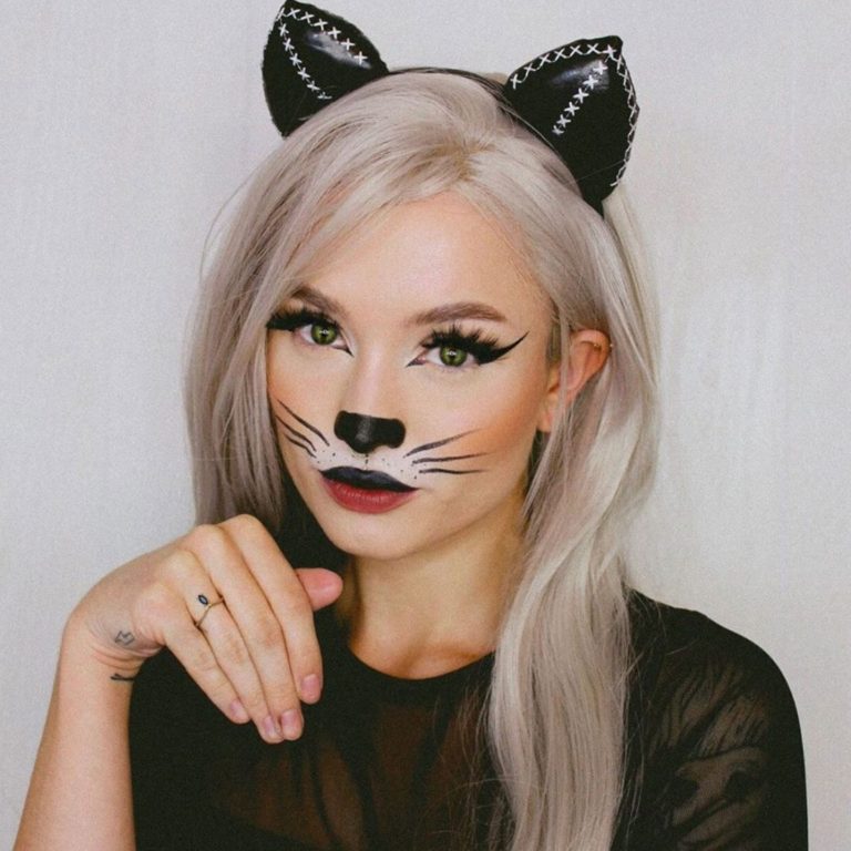 Déguisement Et Maquillage De Chat Pour Halloween Halloween Maquillage Zenidees 