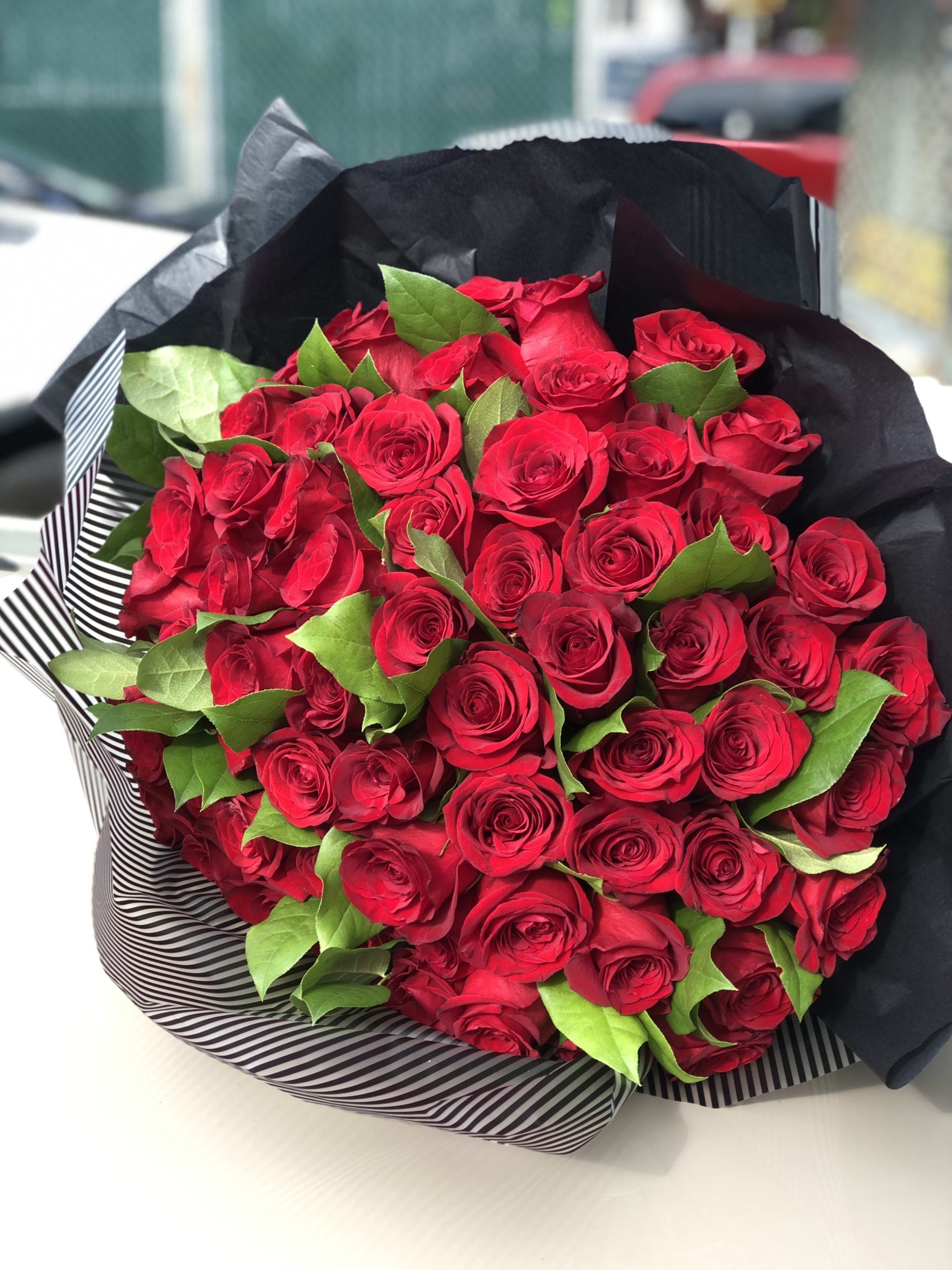 Bouquet de roses pour la Saint-Valentin.