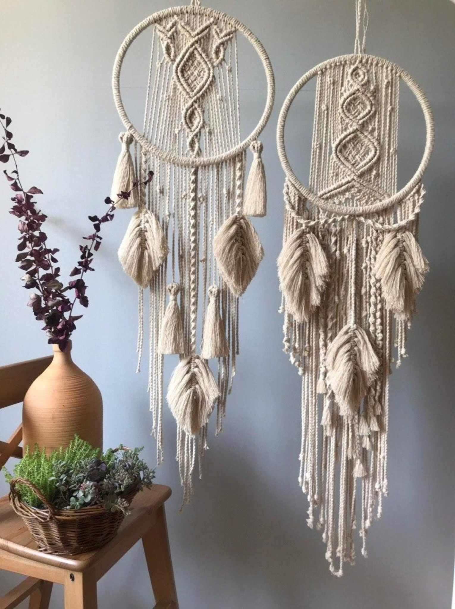 Lot De 10 Cerceaux Métalliques En Macramé - Attrape-rêves De 30 Cm Anneaux